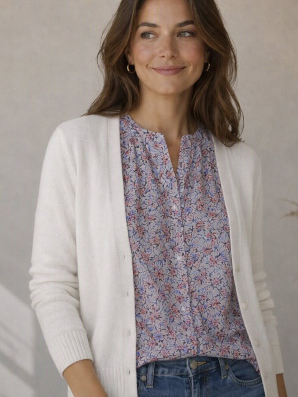 Zac & Rachel Sleeveless Hidden Button Front Blouse